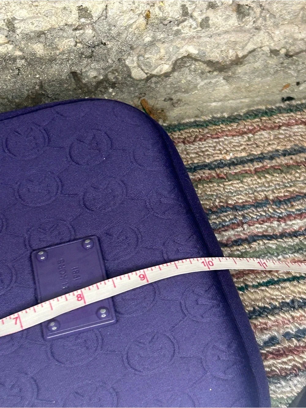 Michael Kors Neoprene Tablet Case Purple Embossed Monogram iPad Sleeve Protector